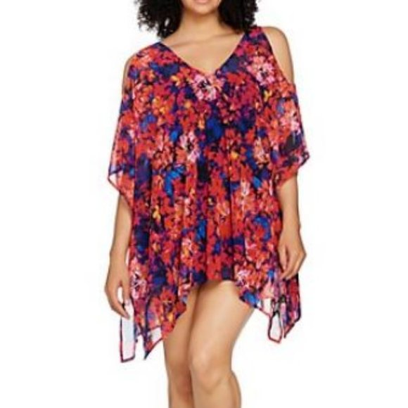 Contour by Beach Scene Cold Shoulder Swim Cover Up - Picture 3 of 3